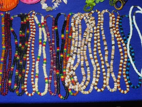 Hand made necklaces Stock Photos
