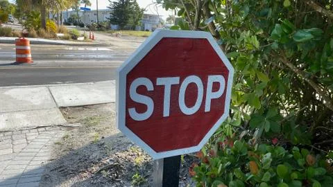 Hand made octagonal stop sign 스톡 사진