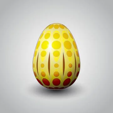 Hand made orange pattern easter egg vector illustration Stock Illustration