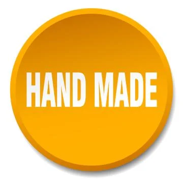 Hand made orange round flat isolated push button Stock Illustration