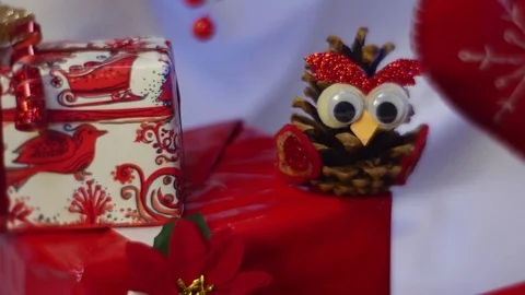 Hand Made Owls Produced Fromcones Impress With Their Originality, Being Placed Stock Footage 72884325