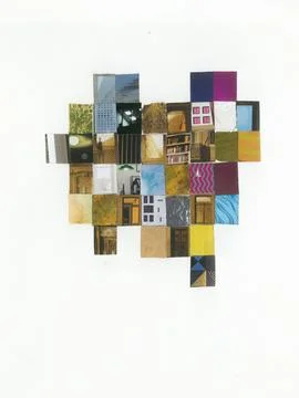 Hand made paper collage Rectangulars イラスト素材