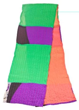 Hand made patchwork scarf isolated on white 写真素材