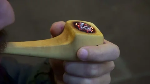 Hand made pipe Stock Footage 145404657