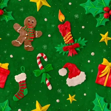 Hand made plasticine seamless pattern Stock Photos