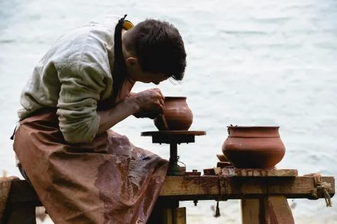 Hand made pottery Stock Photos