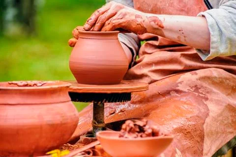 Hand made pottery Stock Photos