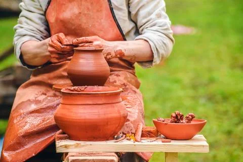 Hand made pottery Stock Photos