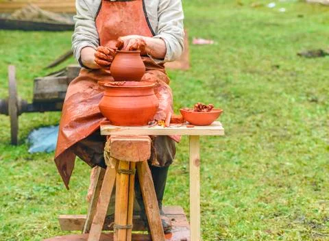 Hand made pottery Stock Photos