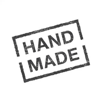 Hand made - rectangle grunge stamp or insignia. Vector flat illustrations. 库存插图
