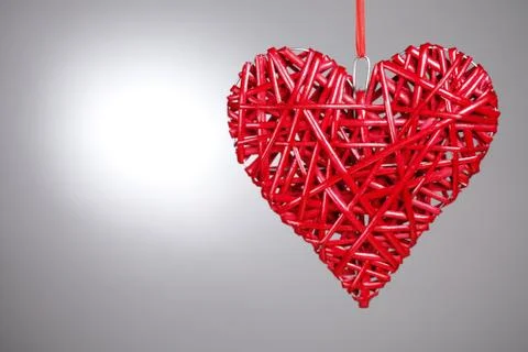 Hand made red heart Stock Photos