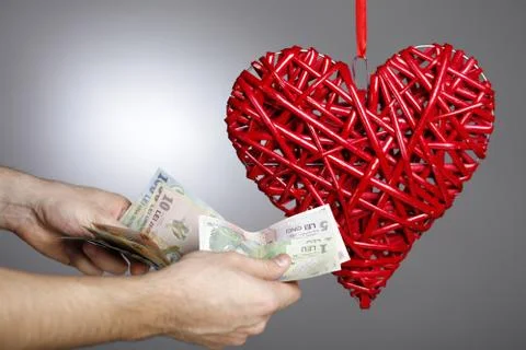 Hand made red heart Stock Photos