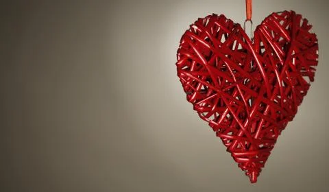 Hand made red heart Stock Photos