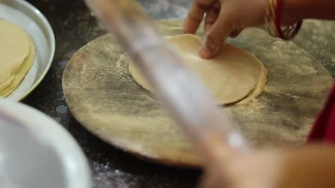 Hand made roti Stock Footage 320790894