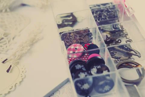 Hand made scrapbooking elements for postcard design Stock Photos