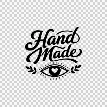 Hand Made Script Eye Logo Design Stock Illustration