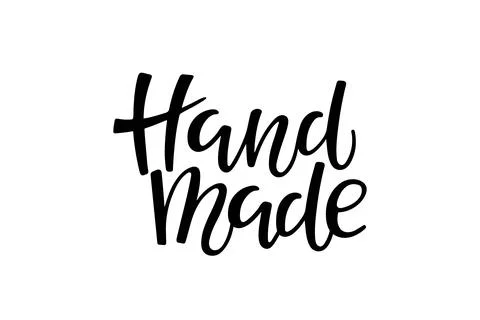 Hand made sign. Handwritten Calligraphy lettering. Logo for your product, shop Stock Illustration