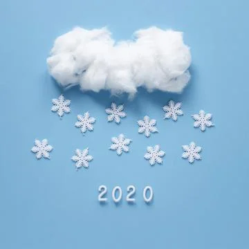 Hand made snowflakes cloud. High quality photo Stock Photos