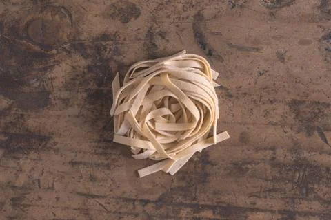 Hand made tagliatelle Stock Photos