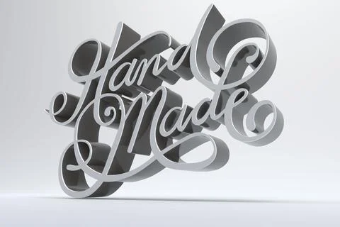 Hand made text against gray background Stock Photos