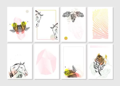 Hand made vector abstract graphic Save the Date tribal tropical exotic unusual Stock Illustration