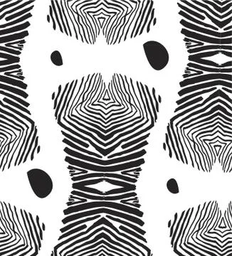 Hand made vector abstract graphic seamless pattern with zebra hand drawn print Stock Illustration