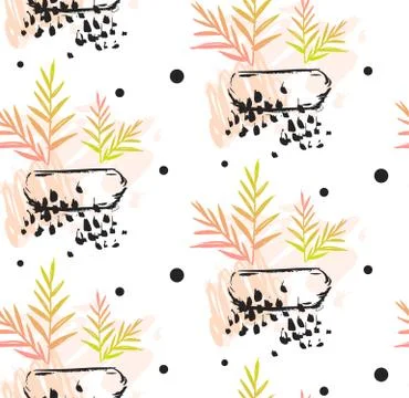 Hand made vector abstract textured graphic tropical exotic drawing pattern in Illustrazione stock