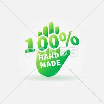 Hand made vector green label or sign Stock Illustration