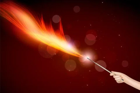 Hand with a magic wand. Stock Illustration