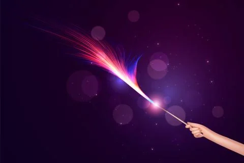 Hand with a magic wand. Stock Illustration