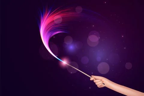 Hand with a magic wand. Stock Illustration