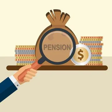 Hand with magnifying glass Stock Illustration