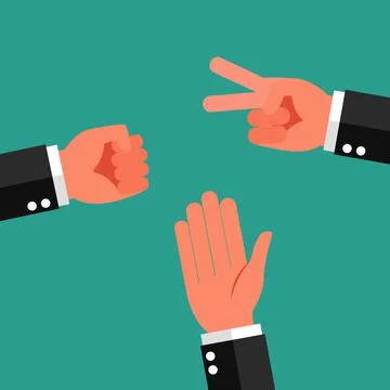 Hand make rock scissors paper Stock Illustration