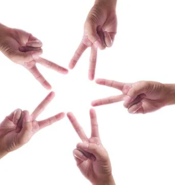 Hand make star isolated Stock Photos