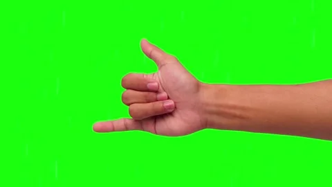 Hand makes a gesture on green screen background Video stock 295538234