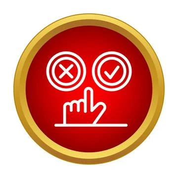 Hand making a choice between cross and check mark Stock Illustration