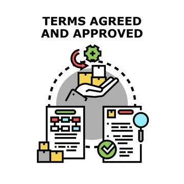 Hand making deal approving contract terms concept Stock Illustration