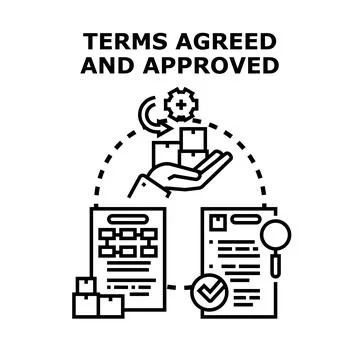 Hand making deal approving contract terms concept Stock Illustration