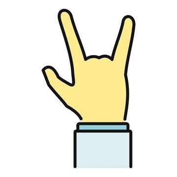 Hand making devil horns gesture rock sign Stock Illustration