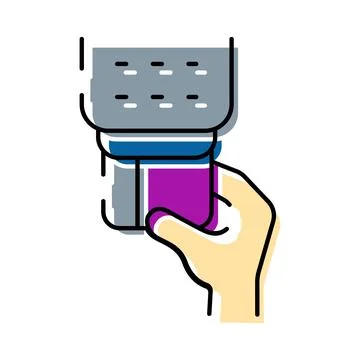 Hand making electronic payment using credit card terminal イラスト素材