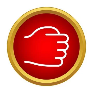 Hand making a fist inside red circle icon design 스톡 일러스트