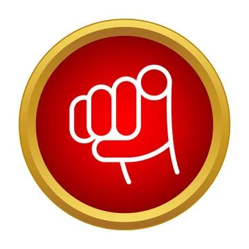 Hand making a fist in red circle Stock Illustration