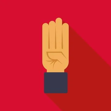 Hand making four finger salute protest gesture Stock Illustration