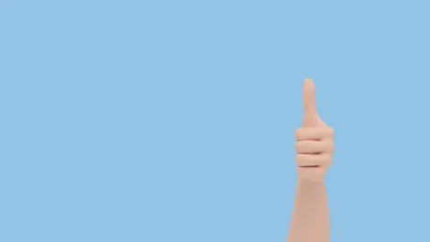A hand making a hello gesture followed by a thumbs up gesture Video stock 327974127