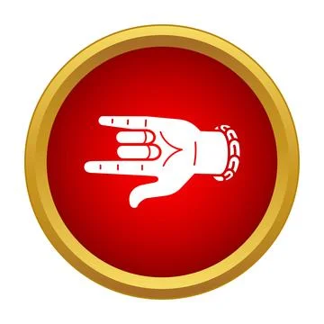 Hand making horns gesture icon for rock music Stock Illustration