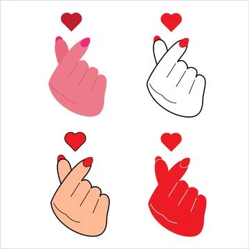 Hand making  mini heart symbol icon Stock Illustration