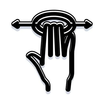 Hand making multiaction swipe gesture on interface Stock Illustration