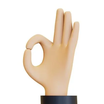 A hand making an OK gesture, with the thumb and index finger forming a circle Stock Illustration
