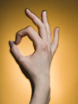 Hand making okay gesture Foto stock