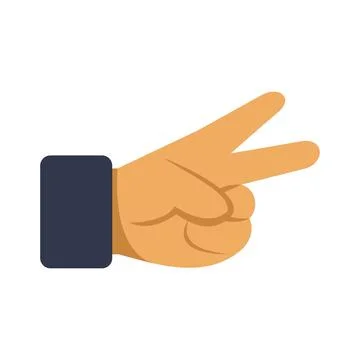 Hand making peace or victory gesture with two fingers Stock Illustration